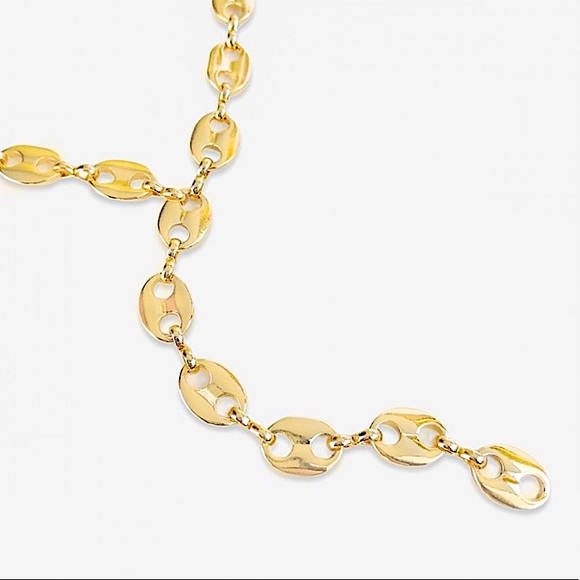 Y Lariat Gold Plated Pearl Accent Pig Nose Coffee Bean Necklace - Picture 2 of 6